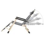 Tuinstoel ligstoel 2-in-1 met hoofdsteun - Donkergrijs, Tuin en Terras, Ligbedden, Ophalen of Verzenden, Nieuw