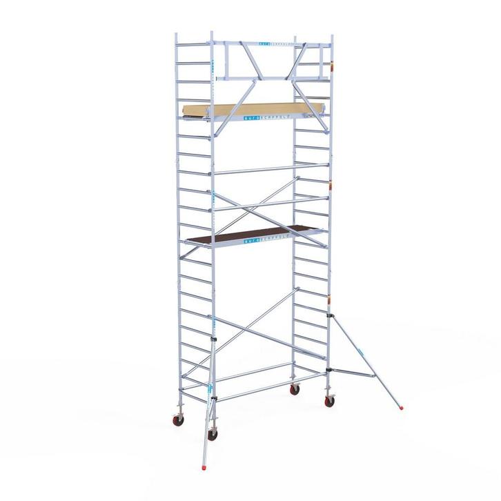 Rolsteiger Basic 90x250 7,2m werkhoogte tegen de gevel, Doe-het-zelf en Verbouw, Steigers, Rolsteiger of Kamersteiger, Nieuw, 5 meter of hoger