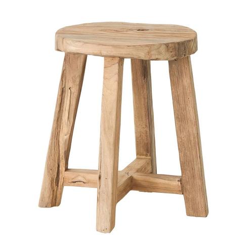 *WOONWINKEL* Must Living Gio Teak Houten Krukje Naturel, Huis en Inrichting, Tafels | Bijzettafels, Nieuw, Verzenden