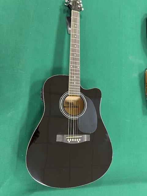 Stagg - SA20dce blk - - Elektro-akoestische gitaar, Muziek en Instrumenten, Snaarinstrumenten | Gitaren | Akoestisch