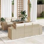 vidaXL 6-delige Loungeset met kussens poly rattan beige, Tuin en Terras, Verzenden, Nieuw, Rotan, Loungeset