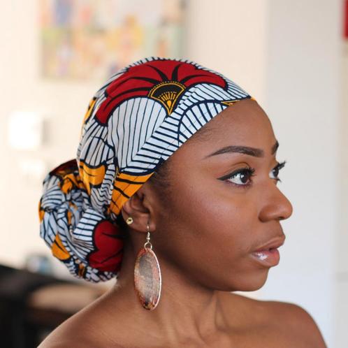 Afrikaanse hoofddoek / Vlisco headwrap - Wit / rode / gele t, Kleding | Dames, Hoeden en Petten, Nieuw, Ophalen of Verzenden