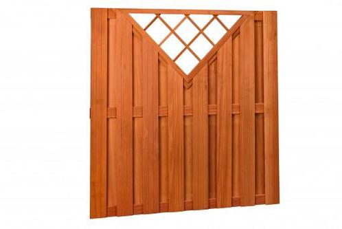 Schutting Hardhouten tuinscherm recht VC met V-trellis 180x1, Tuin en Terras, Schuttingen, Minder dan 3 meter, Nieuw, Hout, 1 tot 2 meter