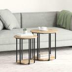 vidaXL Bijzettafelset 2 pcs Artisan Eiken en Zwart 50 x 50 x, Huis en Inrichting, Tafels | Bijzettafels, Verzenden, Nieuw