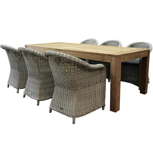 Chester Krista dining tuinset 240x100xH77,5 cm wit, Tuin en Terras, Tuinsets en Loungesets, Nieuw, Ophalen of Verzenden