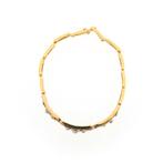 18 Krt. Gouden schakel armband met robijn en diamant; 0,8..., Gebruikt, Overige kleuren, Ophalen of Verzenden, Met edelsteen