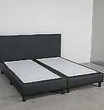 Boxspring Velvet 80 x 210 Nevada Black €273,90 ~Knaller~, Eenpersoons, 210 cm, Nieuw, Blauw