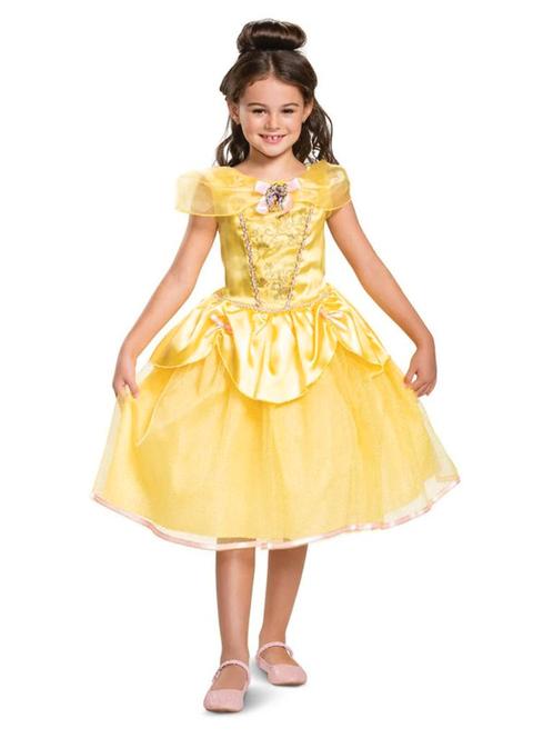 Disney Jurk Belle Geel Kind Deluxe, Kleding | Dames, Carnavalskleding en Feestkleding, Nieuw, Ophalen of Verzenden