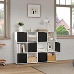 Houten Boekenkast met Deuren – 6-Vaks Opbergkast, Huis en Inrichting, Kasten | Boekenkasten, Verzenden, Nieuw