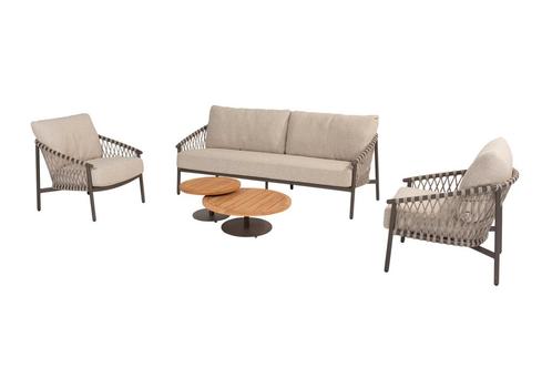 4 Seasons Allora / Volta loungeset (5-delig) - terre, Tuin en Terras, Tuinsets en Loungesets, Loungeset, Nieuw, Hout, Verzenden