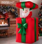Opblaasbare Kerstman in Cadeau 69x69x114/152cm LED, Diversen, Verzenden, Nieuw