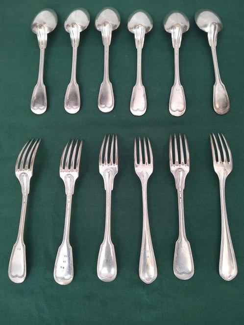 Christofle - Bestekset (12) - Verzilverd, Antiek en Kunst, Antiek | Meubels | Tafels