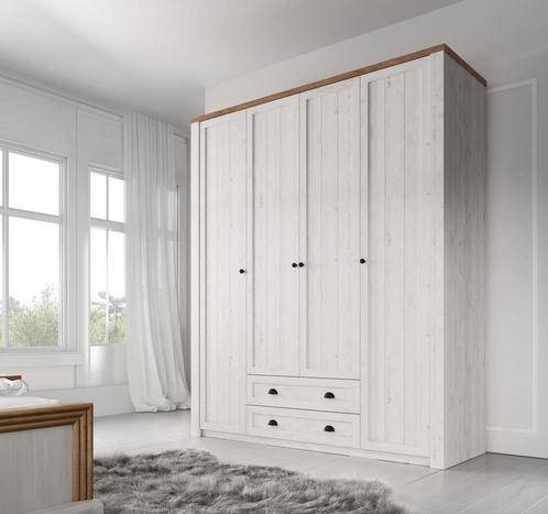 Kledingkast Parello - Wit - Eiken - 171 cm, Huis en Inrichting, Kasten | Vitrinekasten, Nieuw, 150 tot 200 cm, 150 tot 200 cm