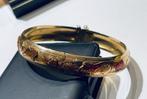 Sierlijke Brede Gouden Vintage Slavenarmband 18 KRT // di..., Ophalen of Verzenden, Gebruikt, Goud, Goud