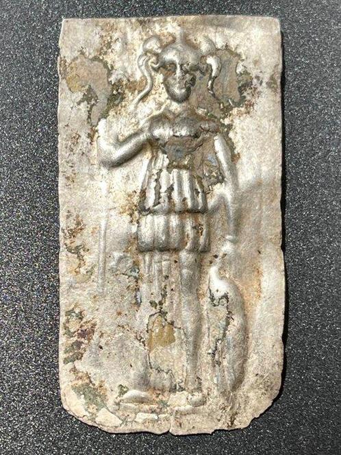 Oud-Romeins Zilver Exclusieve plaquette met een afbeelding, Antiek en Kunst, Antiek | Overige Antiek