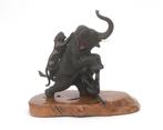 Bronzen gepatineerd beeld, Meiji periode (1868-1912), Brons