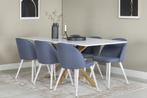 Eetkamerstoel - Nina - Blauw - Wit - Jörn, Huis en Inrichting, Stoelen, Verzenden, Nieuw