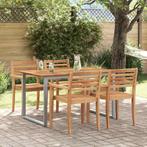 vidaXL Tuin Eettafel Grijs 140 x 80 x 75 cm, Verzenden, Nieuw, Metaal