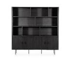 Wandkast Remi 200x37cm - zwart | Eleonora, Huis en Inrichting, Ophalen of Verzenden, Nieuw