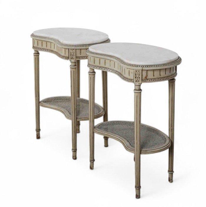 Nachtkastje - Hout, Marmer - Louis XVI-stijl, Antiek en Kunst, Curiosa en Brocante