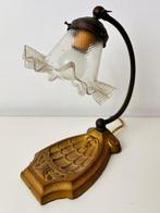 Tafellamp - Art nouveau tafellamp - Brons, Glas, Verguld