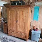 Brocante/Vintage oude kast/kasten kledingkast servieskast, Antiek en Kunst, Antiek | Meubels | Kasten, Ophalen
