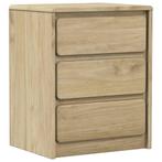 Grenen Nachtkastje SAUDA - Tweedekansje! Eikenkleur | OP..., Minder dan 45 cm, Nieuw, Hout, 55 tot 70 cm