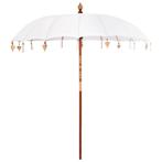 vidaXL Parasol Crème x 250 cm Katoen en massief hout, Tuin en Terras, Verzenden, Nieuw, 2 tot 3 meter