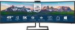 PHILIPS 499P9H | 49 INCH ULTRAWIDE CURVED | 5120X1440 QHD..., Verzenden, Nieuw