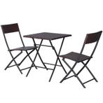 TRUUSK Bistroset Poly Rattan 3-Delig - Balkonmeubelset - Zit, Tuin en Terras, Tuinsets en Loungesets, Verzenden, Nieuw