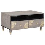 vidaXL Salontafel met lade Grijs 80 x 54 x 40 cm Massief, Huis en Inrichting, Tafels | Salontafels, Verzenden, Nieuw, 50 tot 100 cm