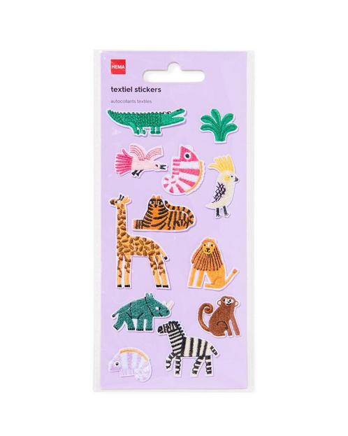 HEMA Stoffen sticker wilde dieren, Hobby en Vrije tijd, Stickers en Plaatjes, Nieuw, Verzenden