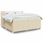 vidaXL Boxspring met matras stof crèmekleurig 200x200 cm, Huis en Inrichting, Slaapkamer | Bedden, Verzenden, Overige maten, Stof
