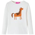 vidaXL Kindershirt met lange mouwen 92 ecrukleurig, Verzenden, Nieuw