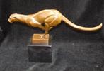 sculptuur, Grote bronzen Art Deco Jaguar - 20 cm - Brons,
