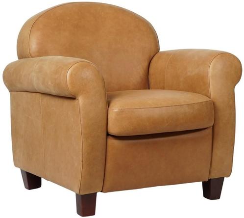 Leren fauteuil - Vintage Leer Cognac - Hout bruin, Huis en Inrichting, Fauteuils, 75 tot 100 cm, 75 tot 100 cm, Nieuw, Leer, Ophalen of Verzenden