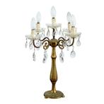 Tafellamp - Kandelaar met voluutarmen en druppelvormige, Antiek en Kunst