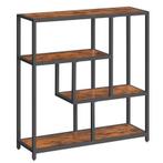 Vintage Boekenrek – 4 Lagen Industrieel Design Hout & Staal, Huis en Inrichting, Kasten | Boekenkasten, Met plank(en), 100 tot 150 cm