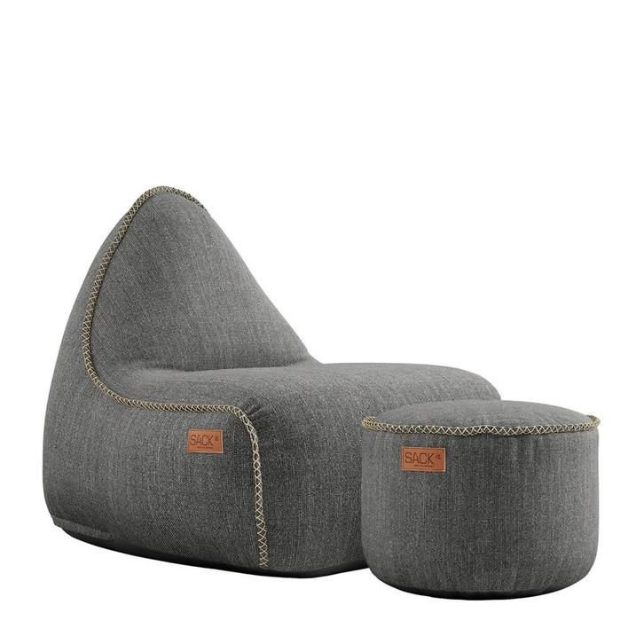 Cobana Lounge Chair & Pouf Outdoor - Grijs, Huis en Inrichting, Zitzakken, Verzenden