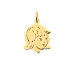 Gouden hanger van een meisjes kinderkopje, Ophalen of Verzenden, Gebruikt, Goud, Overige merken