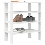 vidaXL Schoenenrek 61x32x70 cm bewerkt hout wit, Verzenden, Nieuw