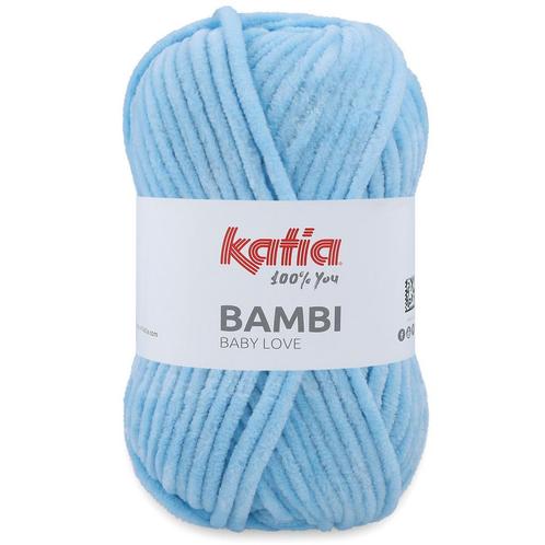 Katia Bambi - 303 lichtblauw - Chenille Garen, Hobby en Vrije tijd, Breien en Haken, Ophalen of Verzenden