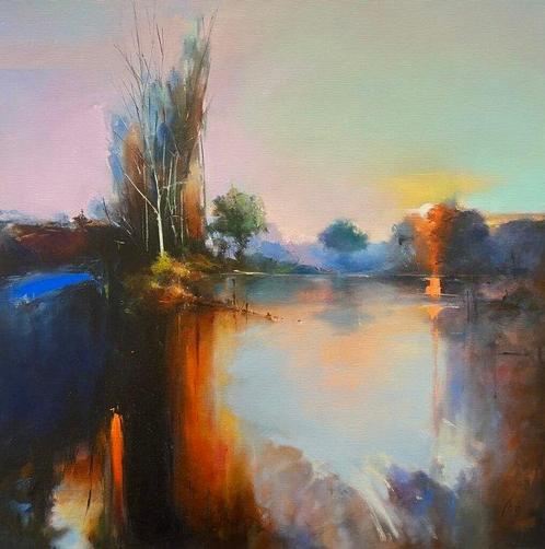 Andrzej Biaecki (XXI) - Veil of Morning Light, Antiek en Kunst, Kunst | Schilderijen | Klassiek