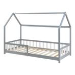 Kinderbed Hesel huisbed met uitvalbeveiliging 90x200 cm grij, Verzenden, Nieuw