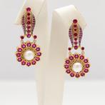 Zonder minimumprijs - Oorbellen Zilver - 2.94ct. tw. Robijn, Sieraden, Tassen en Uiterlijk, Oorbellen, Nieuw