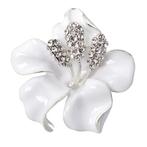 Fako Bijoux® - Broche - Orchidee - 47x50mm - Wit, Verzenden, Nieuw