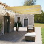 vidaXL Luifel vrijstaand automatisch 600x350 cm geel en wit, Tuin en Terras, Zonneschermen, Verzenden, Nieuw