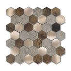 Zelfklevend Mozaiek Hexagon Koper V-Groef, Nieuw