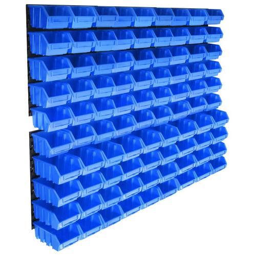vidaXL 96-delige Opslagbakkenset met wandpanelen blauw, Doe-het-zelf en Verbouw, Gereedschapskisten, Nieuw, Verzenden