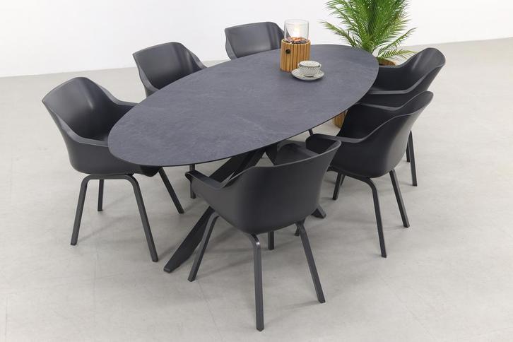 Hartman Sophie/Privada 240x107 - Ovale tuinset - 7-delig, Tuin en Terras, Tuinsets en Loungesets, Tuinset, Nieuw, Kunststof, Verzenden